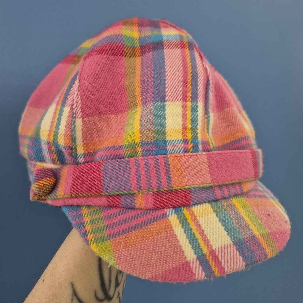 Black Rivet Rainbow Plaid Hat Dopamine Dressing